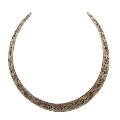 Cleopatra Swirl Choker Necklace - Silver