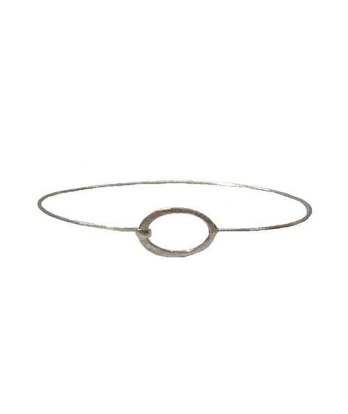 Circle Bangle Bracelet - Silver
