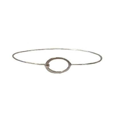 Circle Bangle Bracelet - Silver