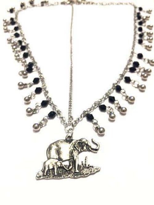 Elephant HeadChain - Silver & Black