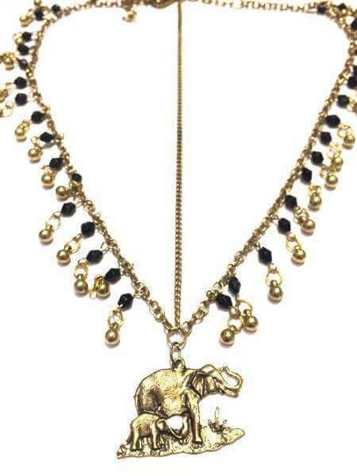 Elephant HeadChain - Gold & Black