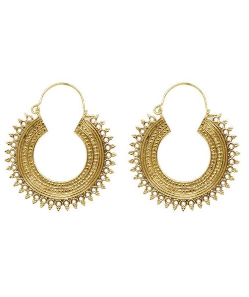 Gypsy Hoop Earrings - Gold Large
