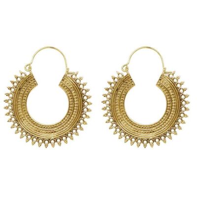 Gypsy Hoop Earrings - Gold Large