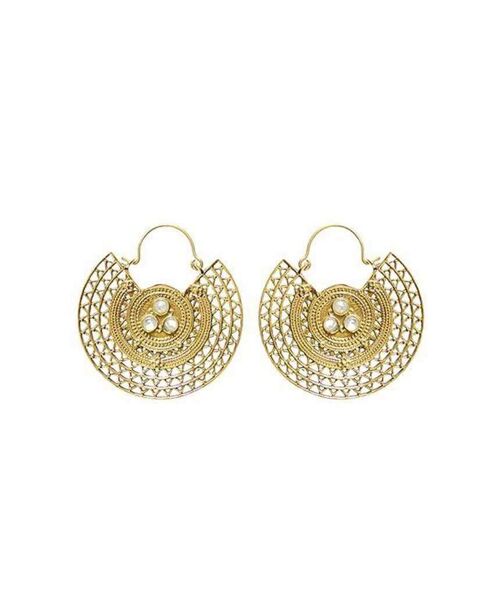 Mandala Hoop Earrings - Gold