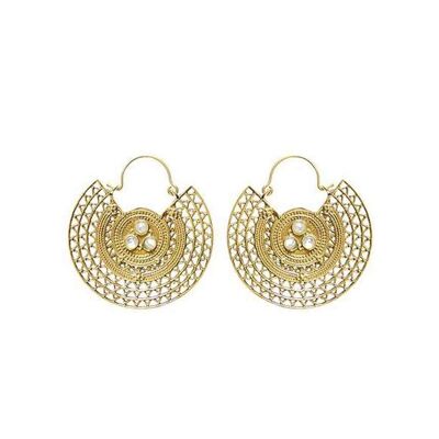 Mandala Hoop Earrings - Gold