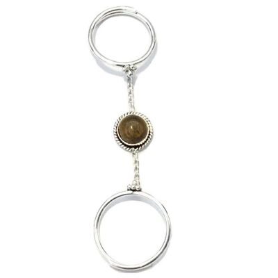 Double me Up Ring - Silver & Brown