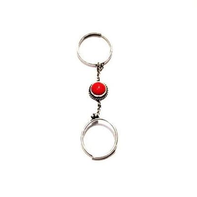 Double me Up Ring - Silver & Red
