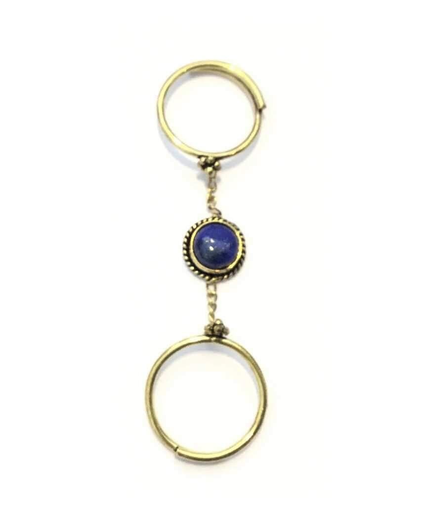 Double me Up Ring - Gold & Blau