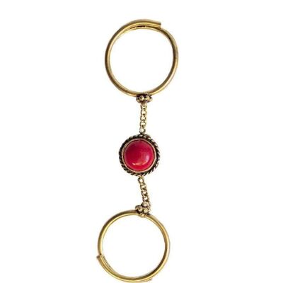 Double me Up Ring - Gold & Red
