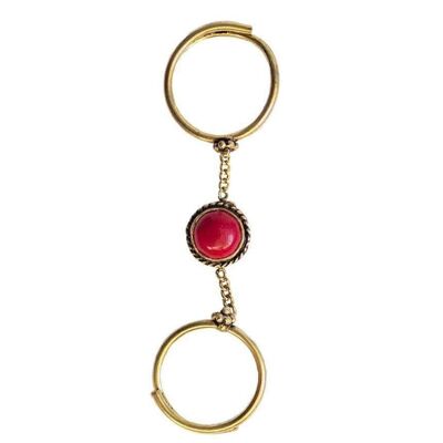 Double me Up Ring - Gold & Red