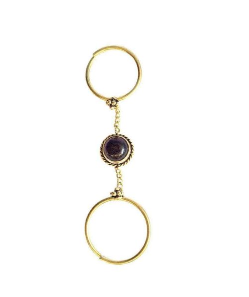 Double me Up Ring - Gold & Purple