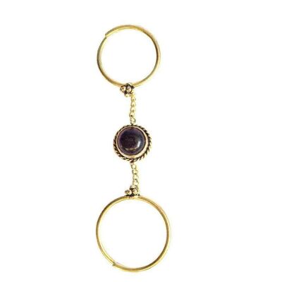 Double me Up Ring - Gold & Purple
