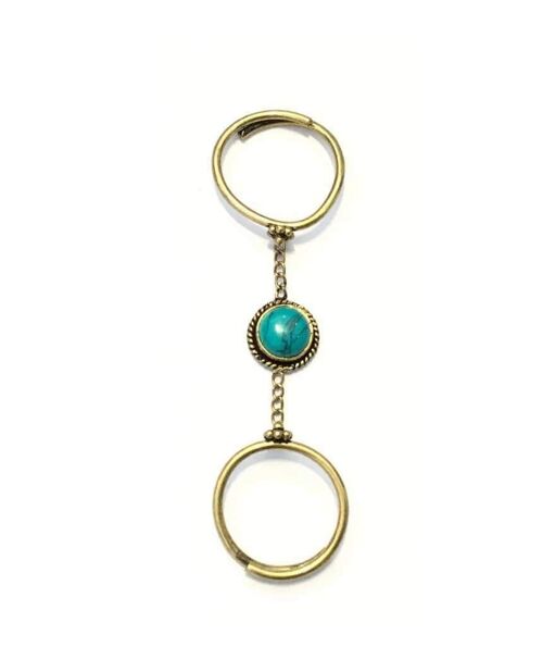 Double me Up Ring - Gold & Green