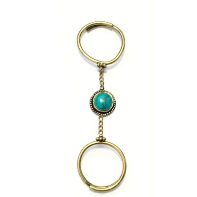 Double me Up Ring - Gold & Green