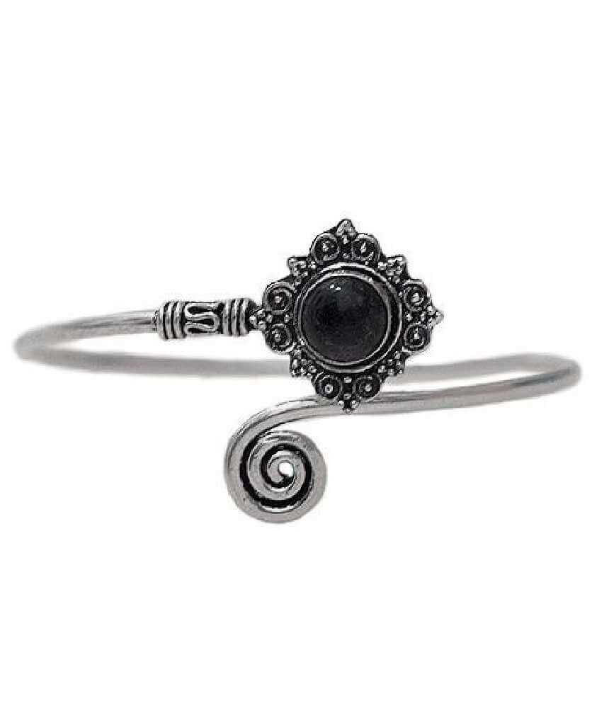 Gekräuseltes Steinarmband - Silber & Lila