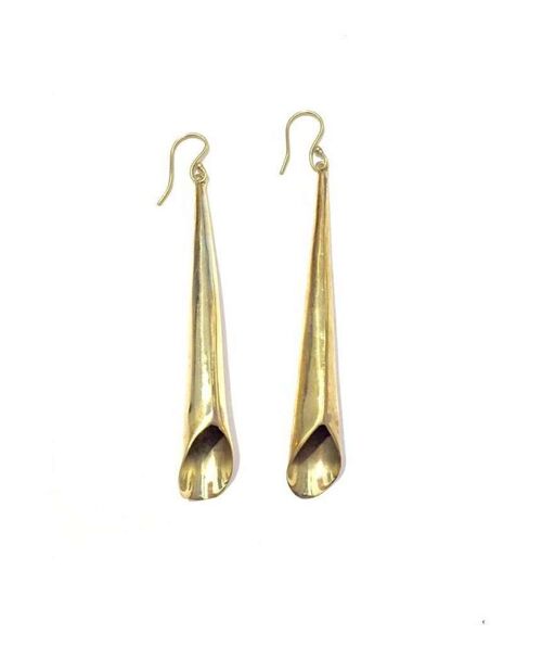 Flute Earrings - Gold Small