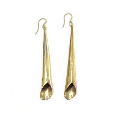 Flute Earrings - Gold Small