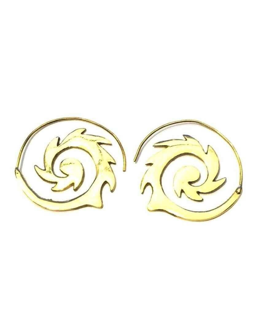 Boucles d'oreilles créoles pivotantes Spikey - Or