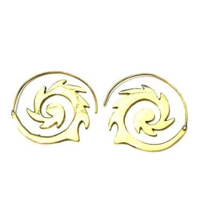 Spikey Swivel Hoop Earrings - Gold