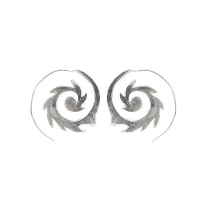 Spikey Swivel Hoop Earrings - Silver
