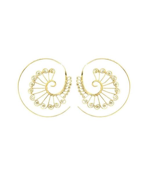 Circular Peacock Earrings - Gold