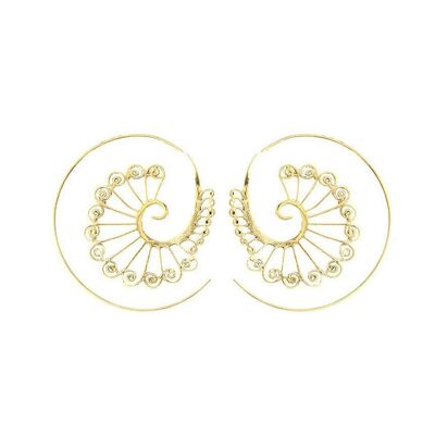 Circular Peacock Earrings - Gold
