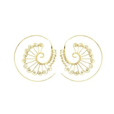 Pendientes Circulares Pavo Real - Oro