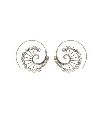 Boucles d'Oreilles Paon Circulaire - Or 9