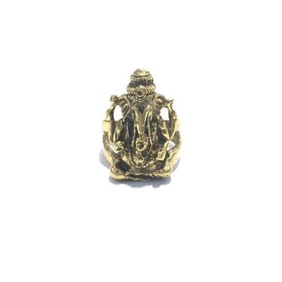 Anello grosso Ganesha - Oro