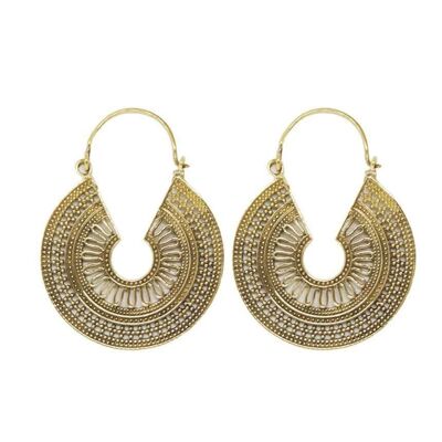 Sun Dial Earrings - Gold Large
