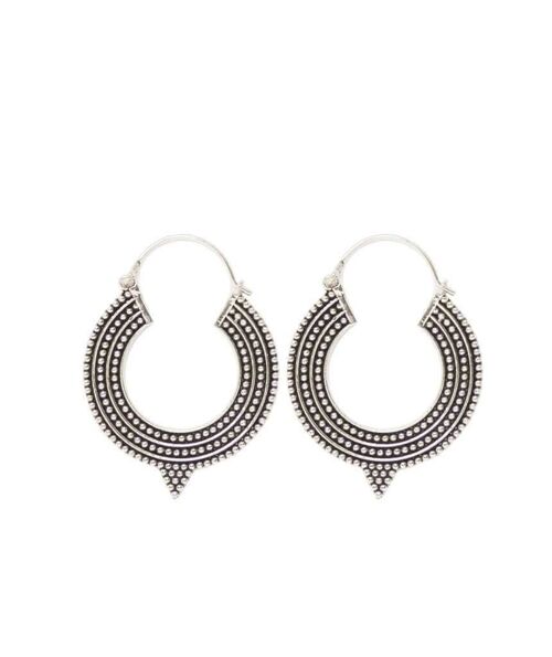 Aztec Hoop Earrings - Silver Extra Small