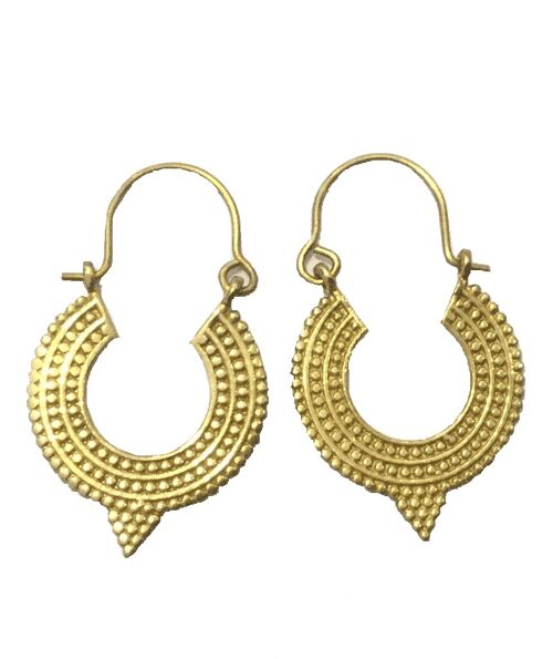 Aztec Hoop Earrings - Gold Extra Small