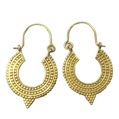 Aztec Hoop Earrings - Gold Extra Small