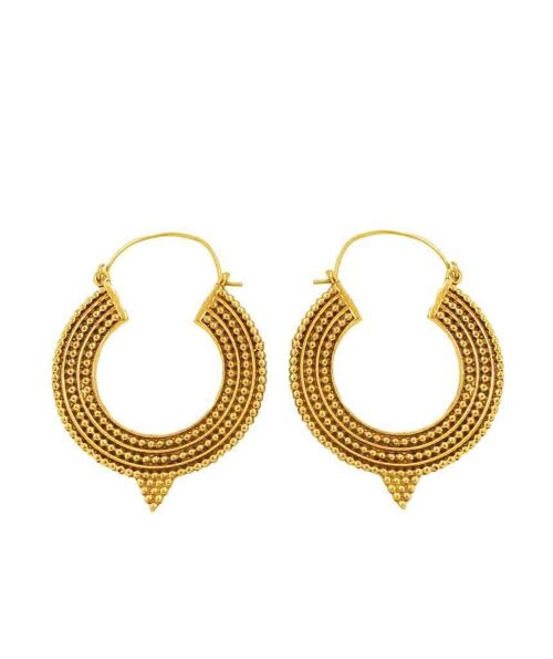 Aztec Hoop Earrings - Gold Small
