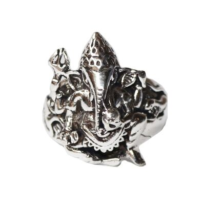 Gravierter Ganesha-Ring - Silber