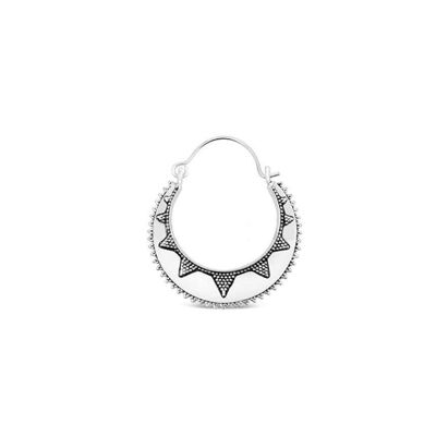 Semi Circular Sun Earrings - Silver Extra Small