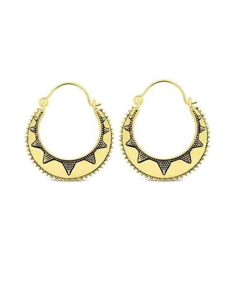 Semi Circular Sun Earrings - Gold Small