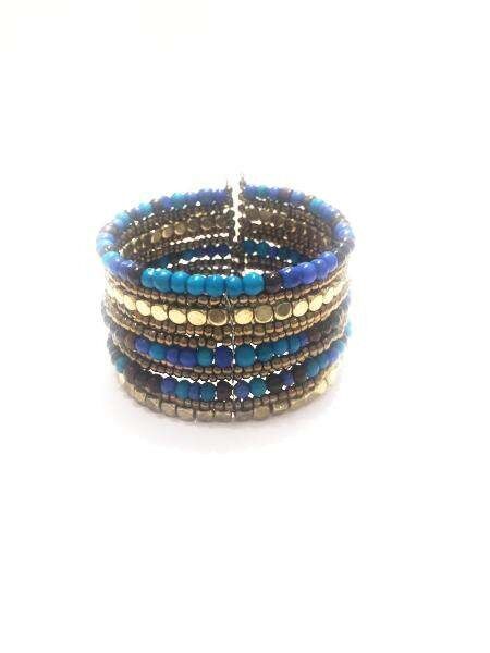 Colourful Pharoah's Choker - Blue Cuff