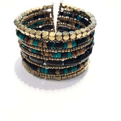 Colourful Pharoah's Choker - Green Cuff
