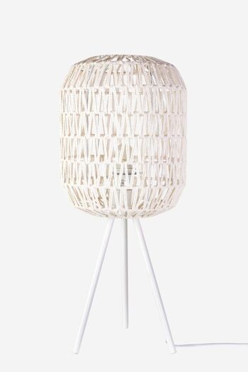 Lampe de table en coton blanc 1