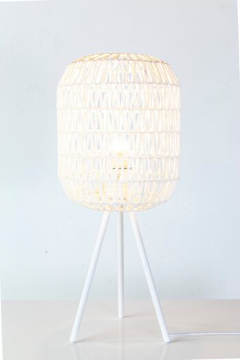 Lampe de table en coton blanc 2