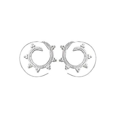Boucles d'oreilles créoles pivotantes circulaires - Argent
