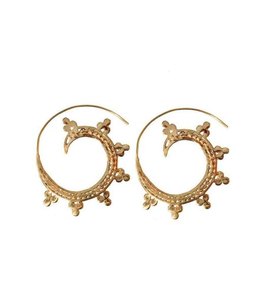Circular Swivel Hoop Earrings - Gold