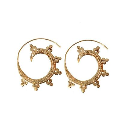 Circular Swivel Hoop Earrings - Gold