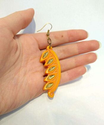 Boucles d'oreilles avant-gardistes sculptées - Orange 5