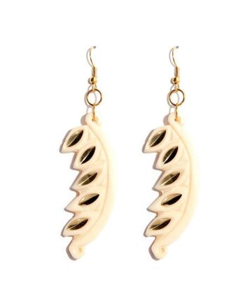 Boucles d'oreilles avant-gardistes sculptées - Crème 1