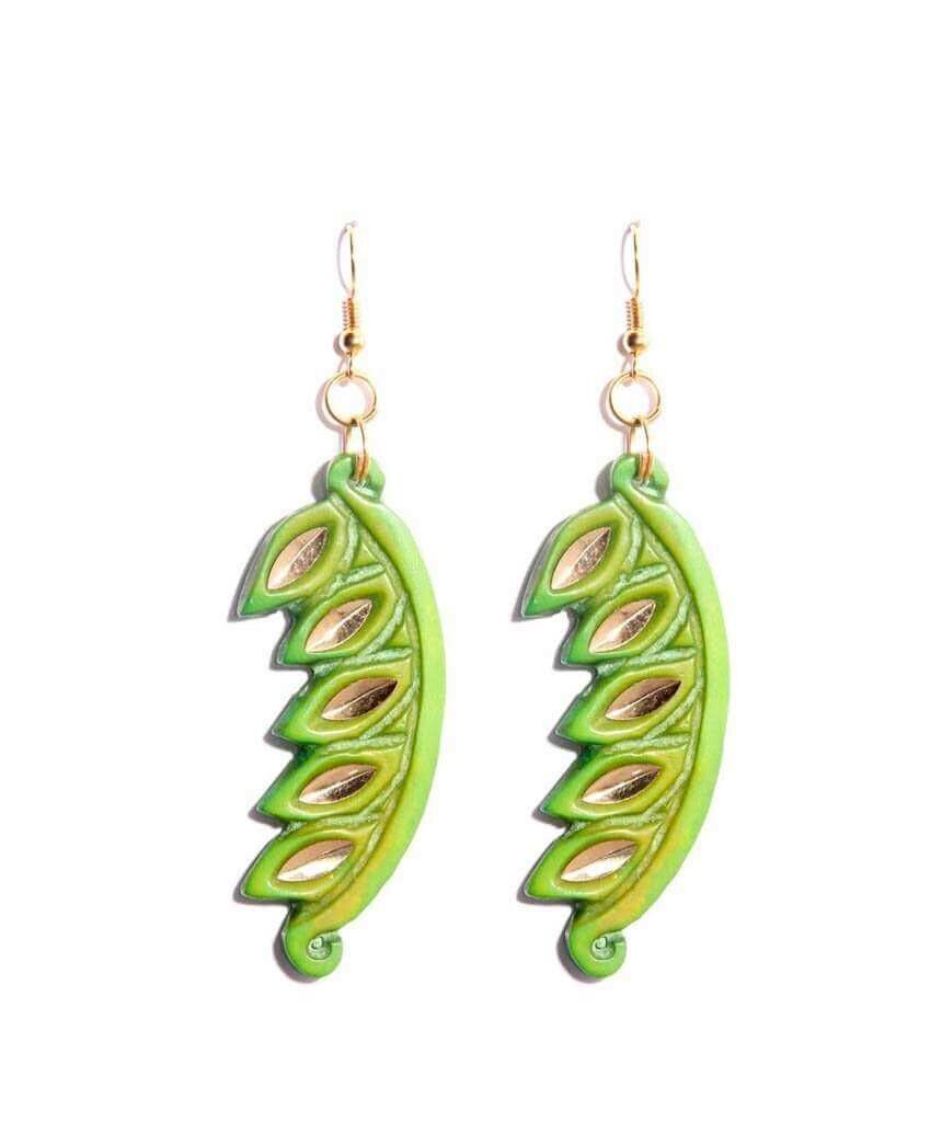 Boucles d'oreilles avant-gardistes sculptées - Vert