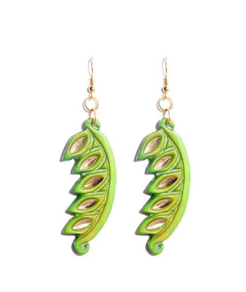 Carved Edgy Earrings - Green