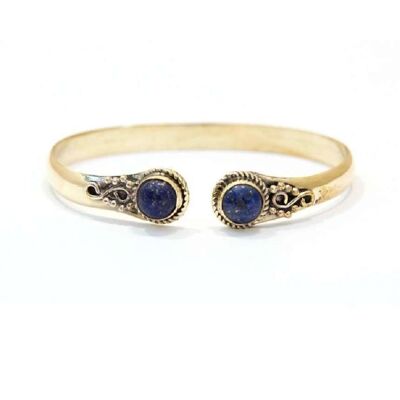Tone Detailed Bracelet with Stone - Gold & Blue
