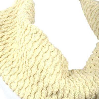 Dots Patterned Cream Snood - Cream